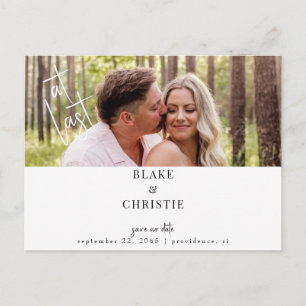 At Last Photo Wedding Save The Date Postcard