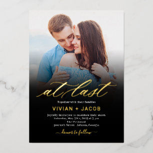 At Last Real Foil Photo Wedding Invitation Foil In