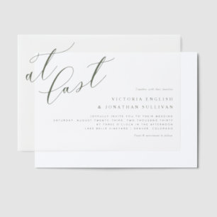 At Last Terracotta Modern Calligraphy Wedding Vellum Invitations