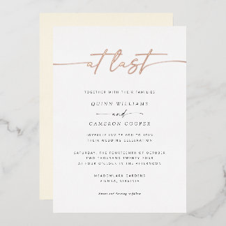 At Last Wedding Foil Invitation