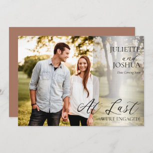 At Last We're Engaged Photo Engagement Announcemen Announcement