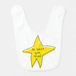 At Least You Tried - Yellow Star Baby Bib