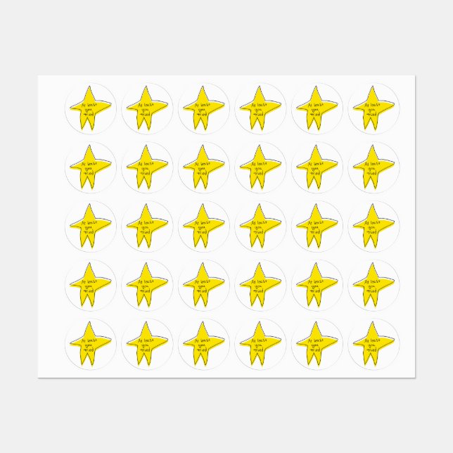 At Least You Tried - Yellow Star Labels (Sheet)