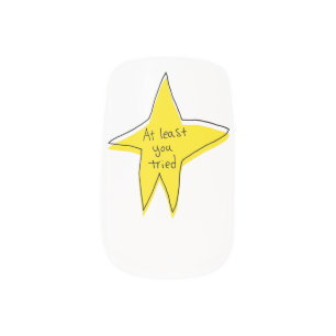At Least You Tried - Yellow Star Minx Nail Art