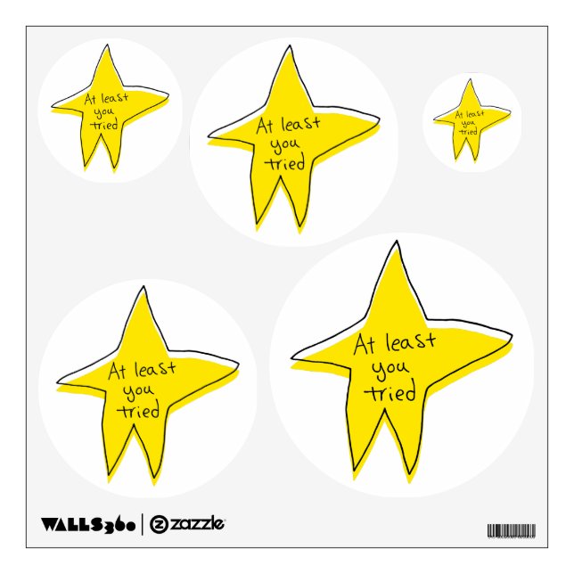 At Least You Tried - Yellow Star - Wall Decal (Front)