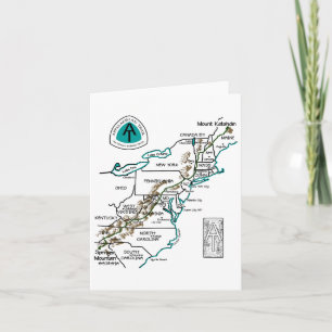 At Logo Appalachian Trail Hiking Map  Card