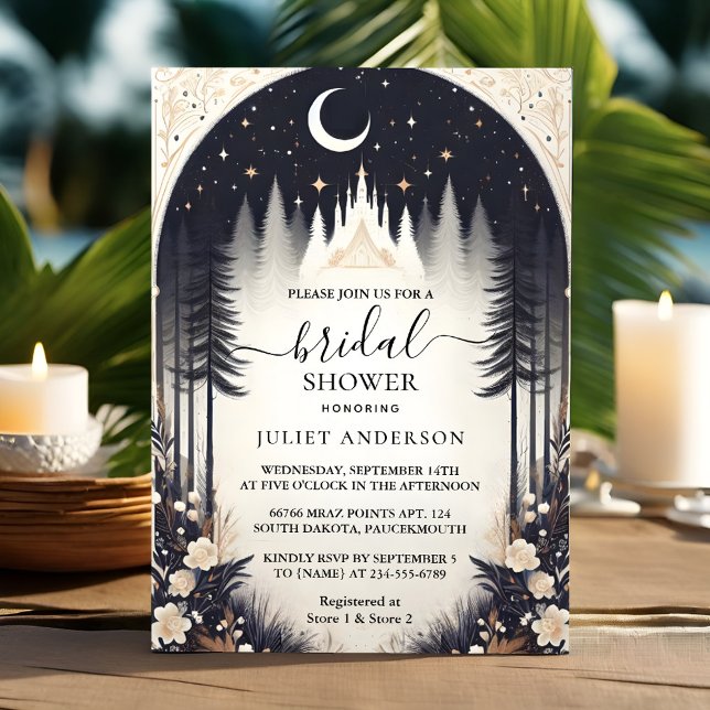 At Magical Dream Mystical Stars Moon Bridal Shower Invitation (Creator Uploaded)