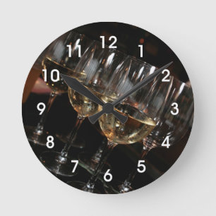 At my age I need wine glasses Round Clock