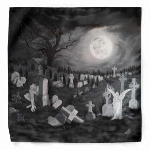 At night on the cemetery - Angel with Devil Bandana