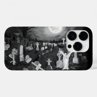 At night on the cemetery - Angel with Devil Case-Mate iPhone 14 Pro Case