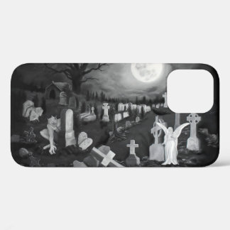 At night on the cemetery - Angel with Devil iPhone 12 Pro Case