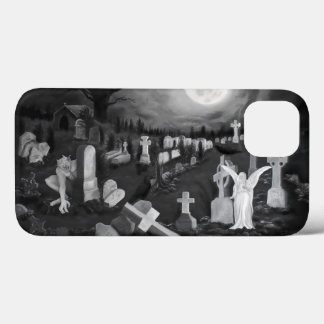 At night on the cemetery - Angel with Devil iPhone 13 Case
