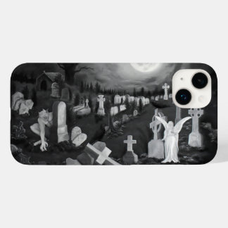 At night on the cemetery - Angel with Devil Case-Mate iPhone 14 Plus Case