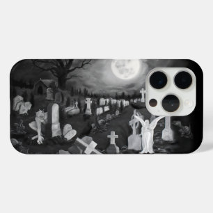 At night on the cemetery - Angel with Devil iPhone 15 Pro Case