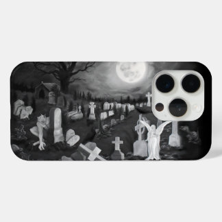 At night on the cemetery - Angel with Devil iPhone 15 Pro Case