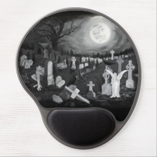 At night on the cemetery - Angel with Devil Gel Mouse Pad