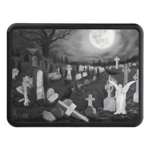 At night on the cemetery - Angel with Devil Hitch Cover