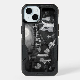 At night on the cemetery - Angel with Devil iPhone 15 Case