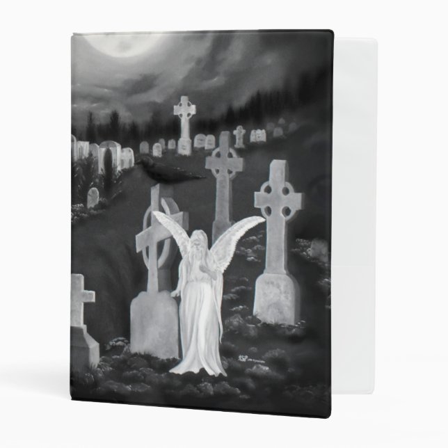At night on the cemetery - Angel with Devil Mini Binder (Front/Inside)