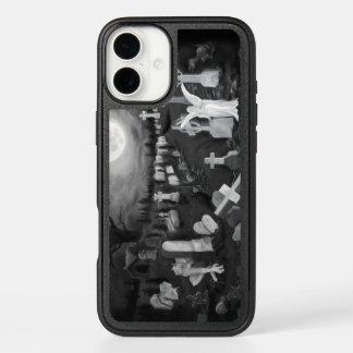 At night on the cemetery - Angel with Devil iPhone 16 Plus Case