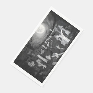 At night on the cemetery - Angel with Devil Paper Guest Towels