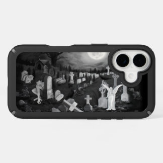 At night on the cemetery - Angel with Devil iPhone 16 Case