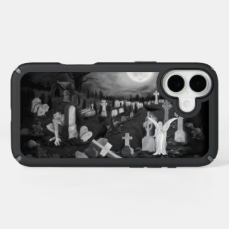 At night on the cemetery - Angel with Devil iPhone 16 Plus Case