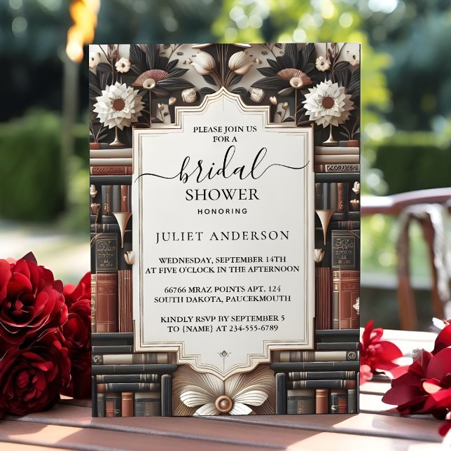 At Old English Retro Book Club Cover Bridal Shower Invitation (Creator Uploaded)