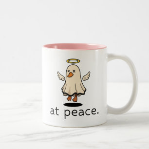 At Peace Angel Goose, Halloween Dark Humor Gift Two-Tone Coffee Mug