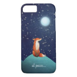 At Peace ~ Charming Fox Sitting Under A Full Moon Iphone 8/7 Case at Zazzle