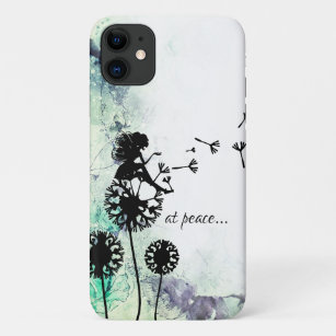 at peace... Fairy and Dandelion Flower Seeds iPhone 11 Case