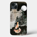 At Peace ~ Fox And Full Moon Woodland Iphone 13 Case at Zazzle
