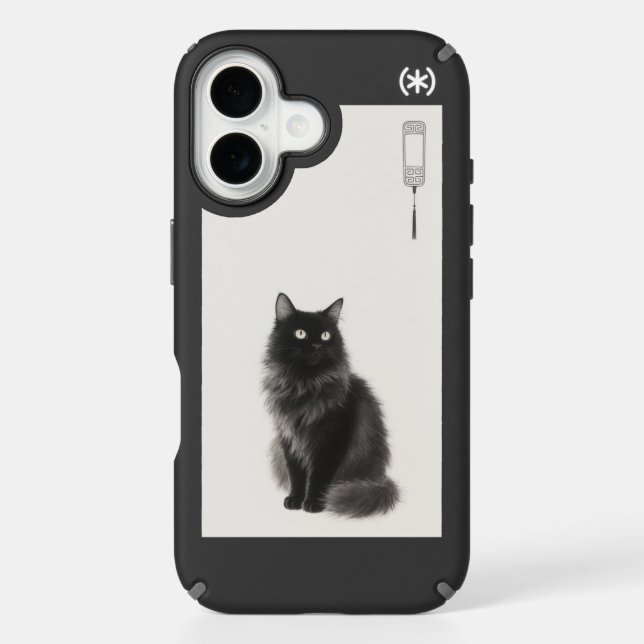 at phone case black cat cute phone case minimalist (Front)