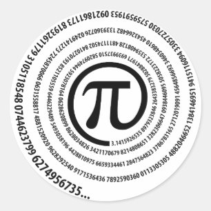 At Pi Sign, Spiral Version Classic Round Sticker