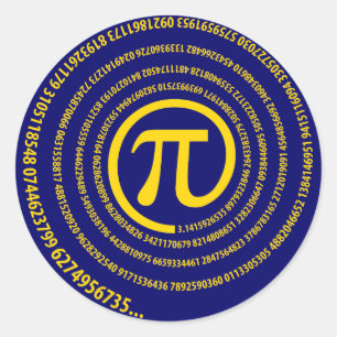 At Pi Sign, Spiral Version Classic Round Sticker