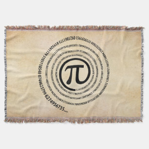 At Pi Symbol, Spiral Version Throw Blanket