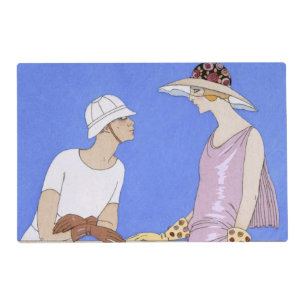 At Polo, 1920-29 (pochoir print) Placemat