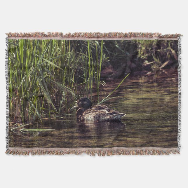 At Pond's Edge Throw Blanket (Front)