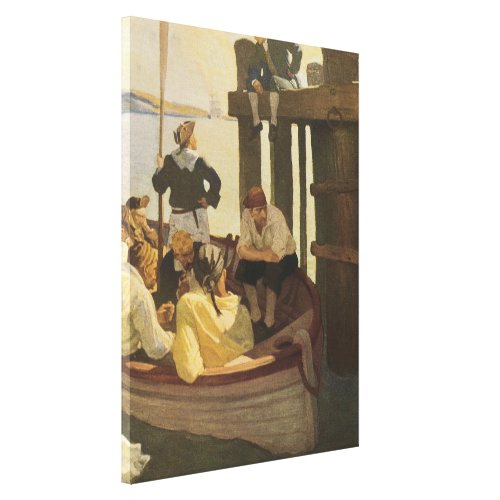 At Queens Ferry by NC Wyeth Vintage Pirates Canvas Print