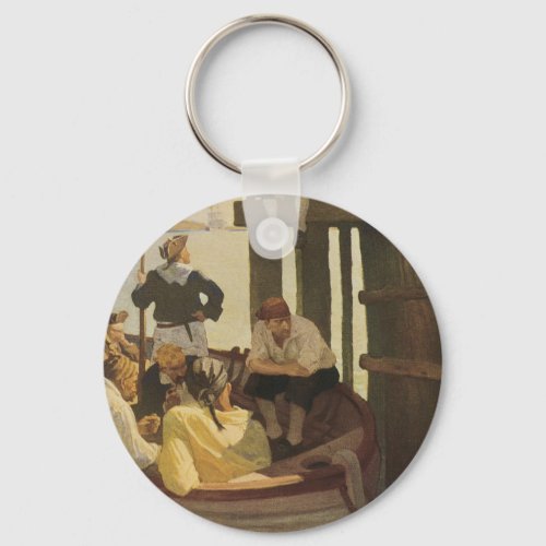 At Queens Ferry by NC Wyeth Vintage Pirates Keychain