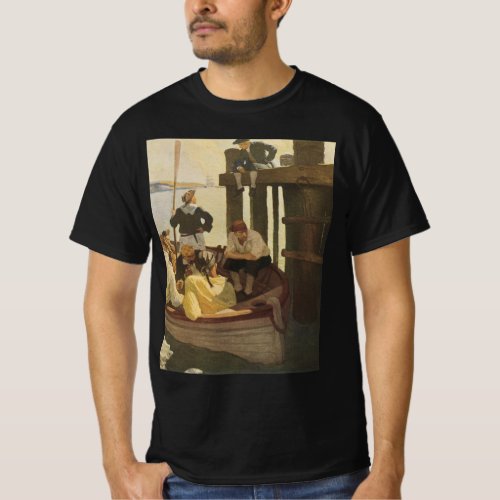 At Queens Ferry by NC Wyeth Vintage Pirates T_Shirt