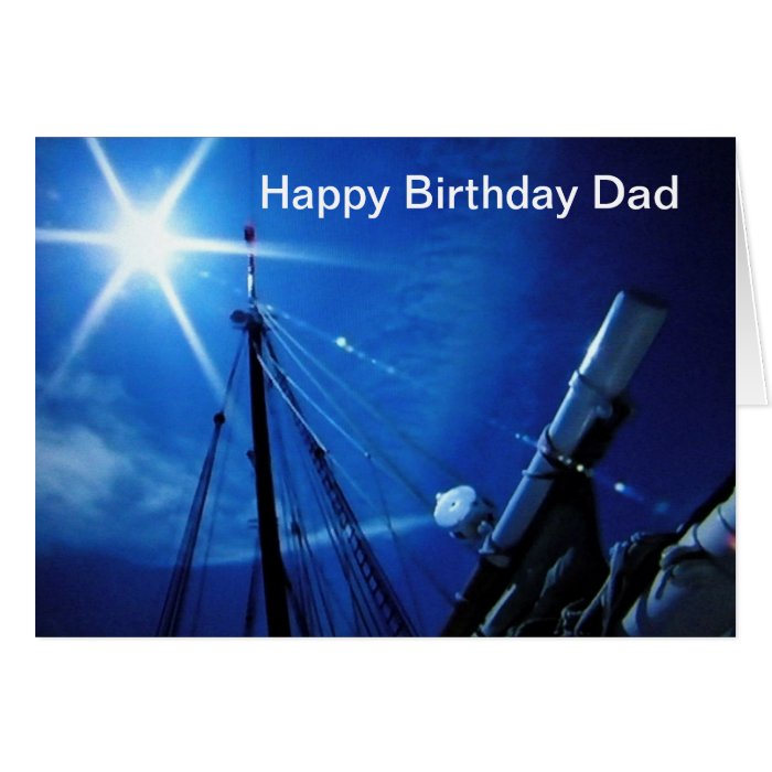 AT SEA HAPPY BIRTHDAY DAD GREETING CARD