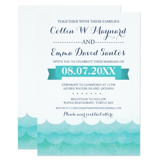 At Sea Nautical Wedding Invitations