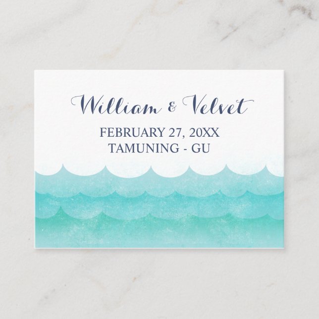 At Sea Nautical Wedding Place Cards (Front)