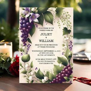 At Seed Rural Farm Wood Fruit Ivy Vineyard Wedding Invitation