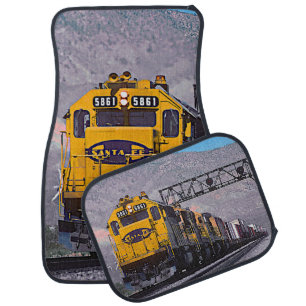 AT&SF Diesel Locomotive Engine Train Railroad Car Floor Mat