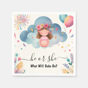 At Stash Fun Cloud Family In Spanish Gender Reveal Napkins
