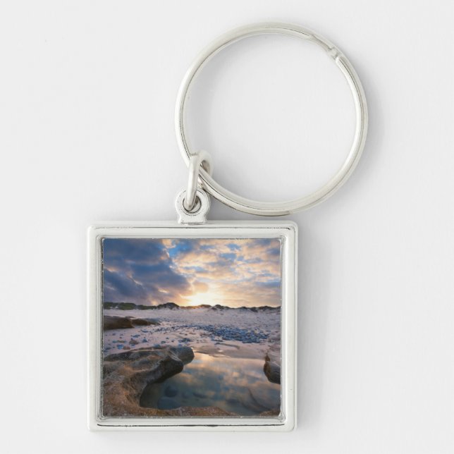 At Sunset In A Puddle Keychain (Front)
