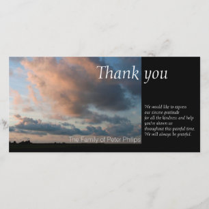 At Sunset Peaceful Sky 1 Sympathy Thank You Card