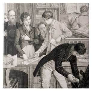 At the Bank, c.1800 (engraving) Tile